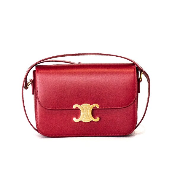 Celine Classique Triomphe Bag Red – Shiny Calfskin, Like-New - Picture 1 of 5